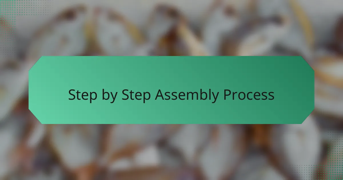 Step by Step Assembly Process