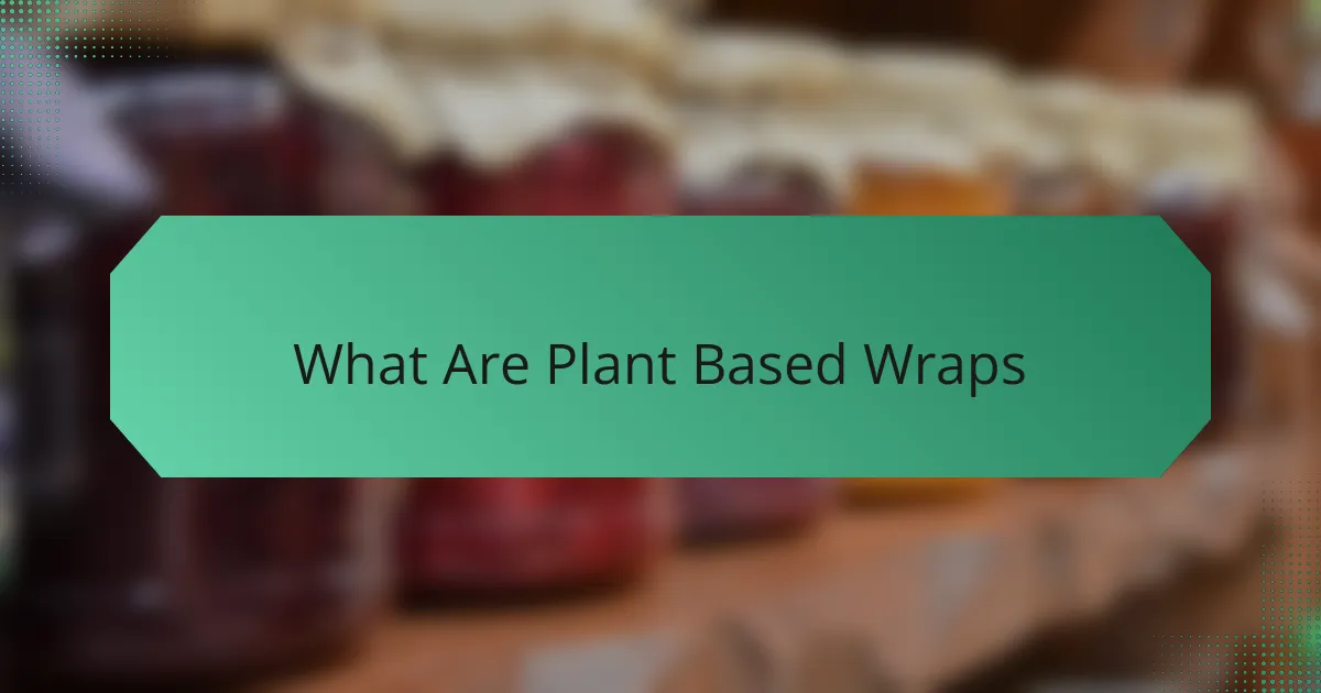 What Are Plant Based Wraps